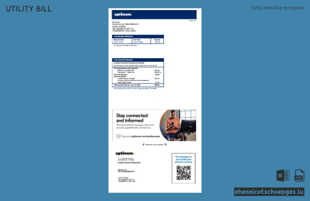 USA Optimum-Stromrechnung Version 2 – Beispielvorschau